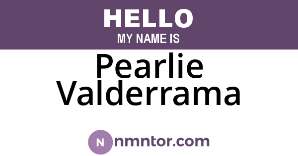 Pearlie Valderrama