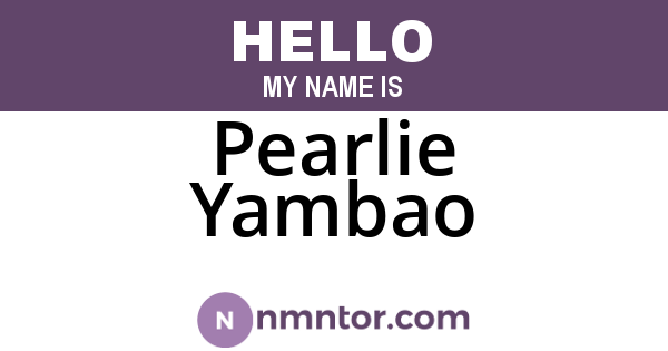 Pearlie Yambao