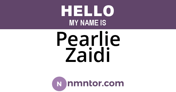 Pearlie Zaidi