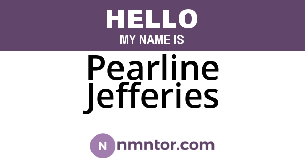 Pearline Jefferies