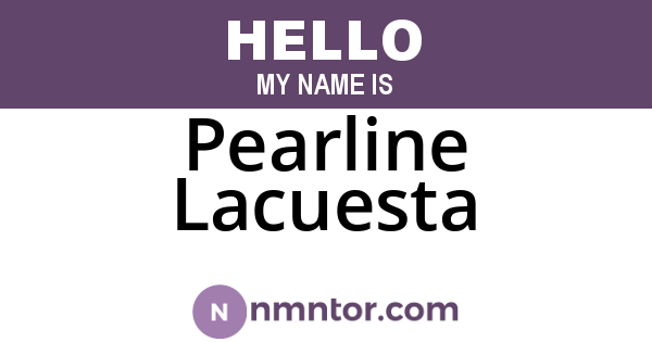 Pearline Lacuesta