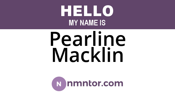 Pearline Macklin