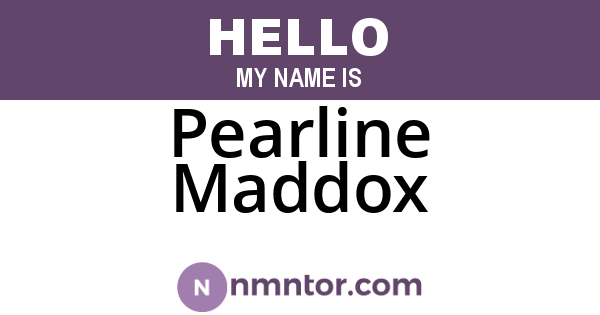 Pearline Maddox