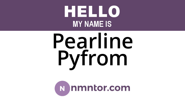 Pearline Pyfrom