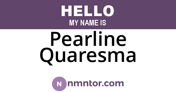 Pearline Quaresma