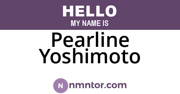 Pearline Yoshimoto