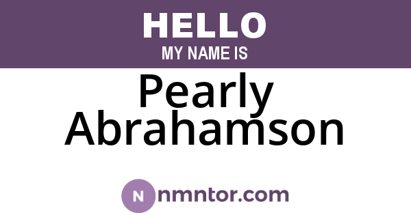 Pearly Abrahamson