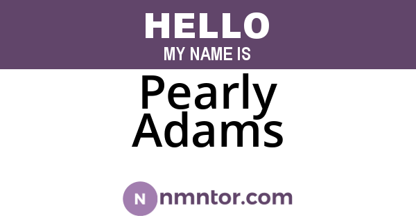 Pearly Adams