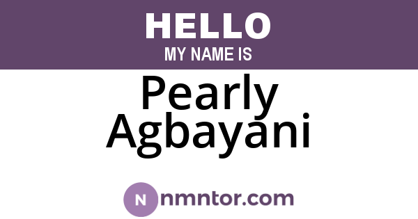 Pearly Agbayani