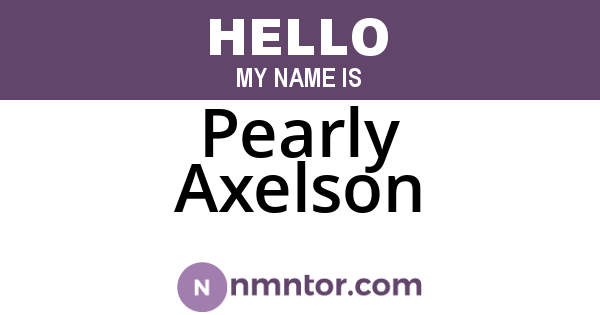 Pearly Axelson