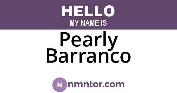 Pearly Barranco