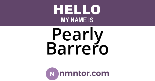 Pearly Barrero