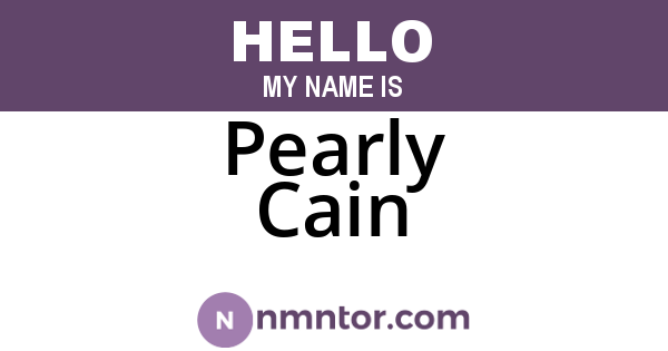 Pearly Cain