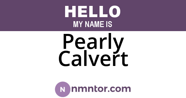 Pearly Calvert