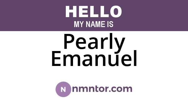 Pearly Emanuel