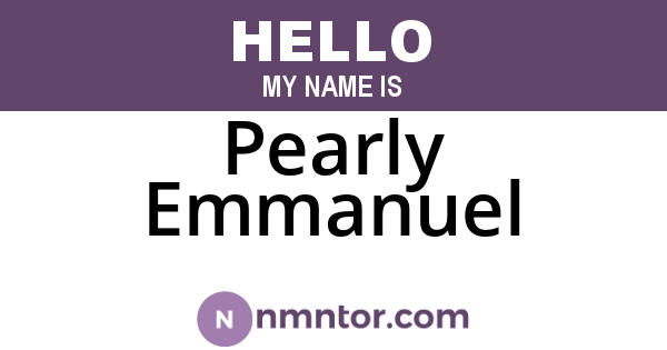 Pearly Emmanuel