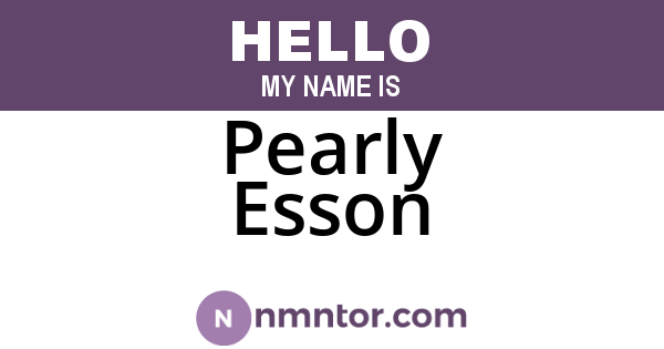 Pearly Esson