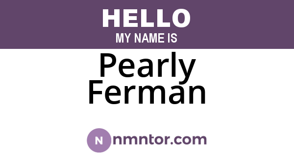 Pearly Ferman