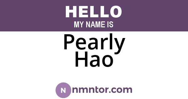 Pearly Hao