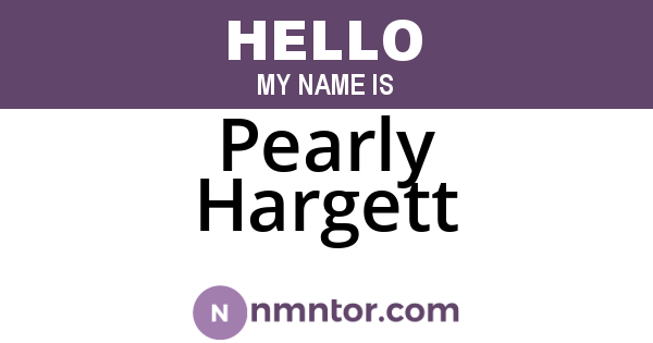Pearly Hargett