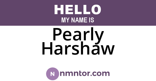 Pearly Harshaw