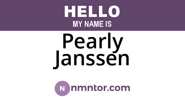 Pearly Janssen