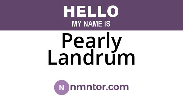Pearly Landrum