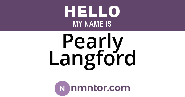 Pearly Langford