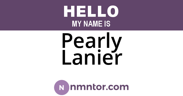 Pearly Lanier