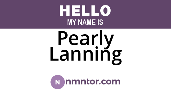 Pearly Lanning