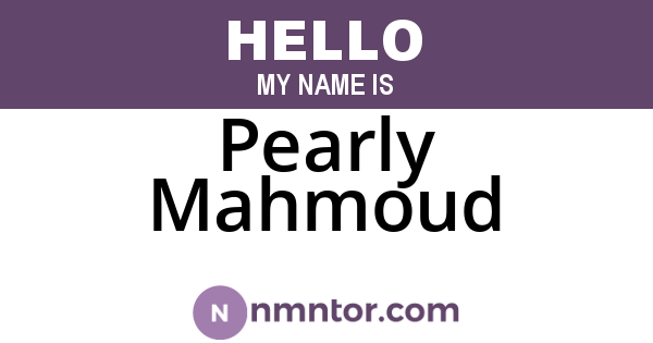 Pearly Mahmoud