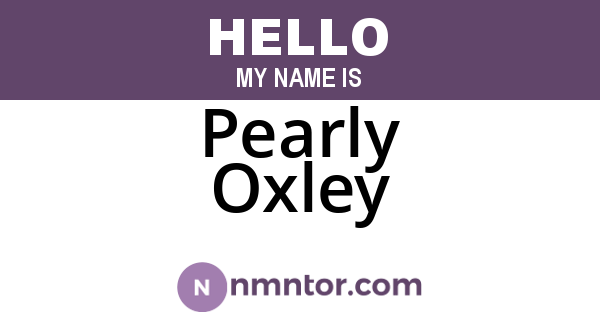 Pearly Oxley