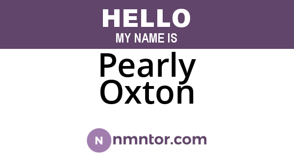Pearly Oxton