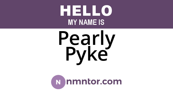 Pearly Pyke