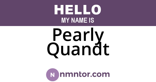 Pearly Quandt