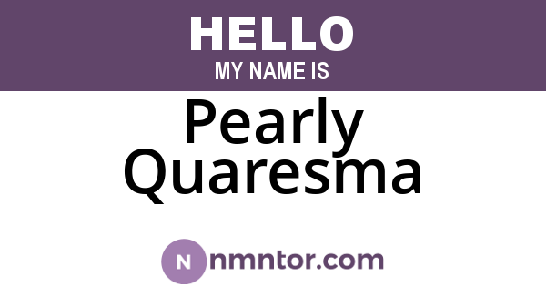 Pearly Quaresma