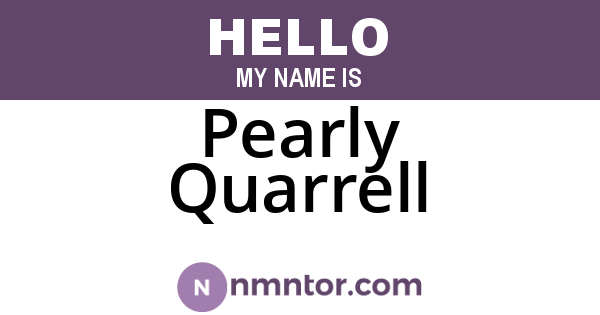 Pearly Quarrell