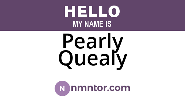 Pearly Quealy