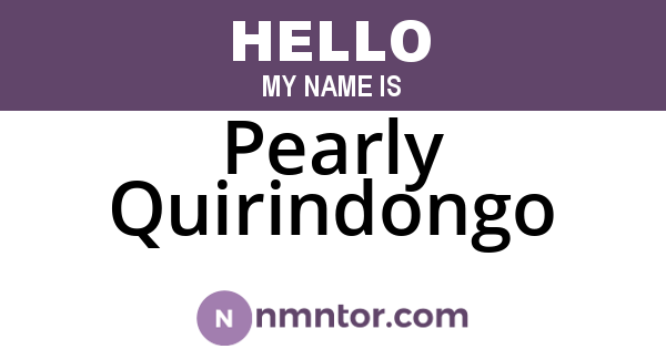 Pearly Quirindongo