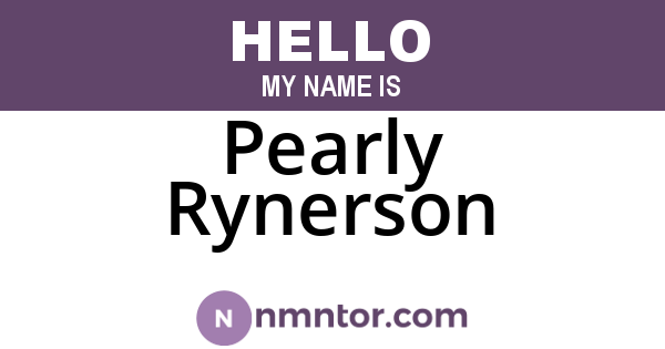Pearly Rynerson