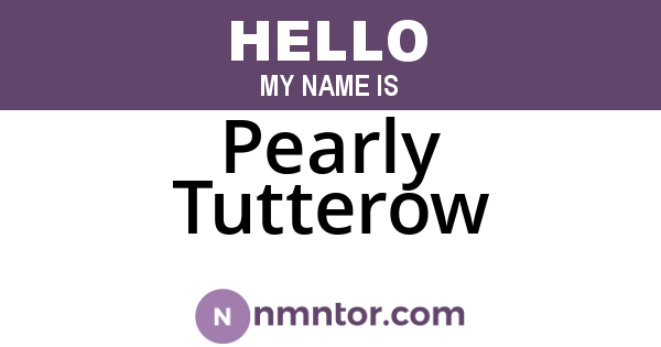 Pearly Tutterow