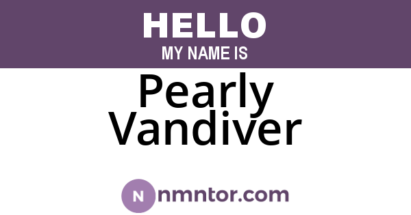 Pearly Vandiver