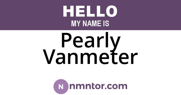Pearly Vanmeter