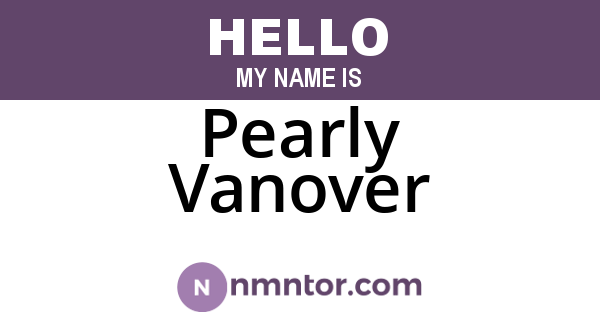 Pearly Vanover