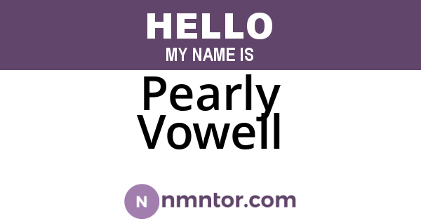 Pearly Vowell