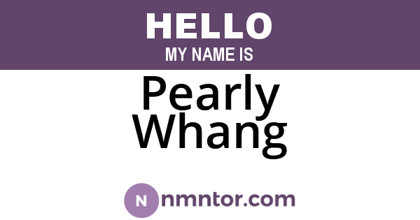Pearly Whang