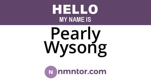 Pearly Wysong