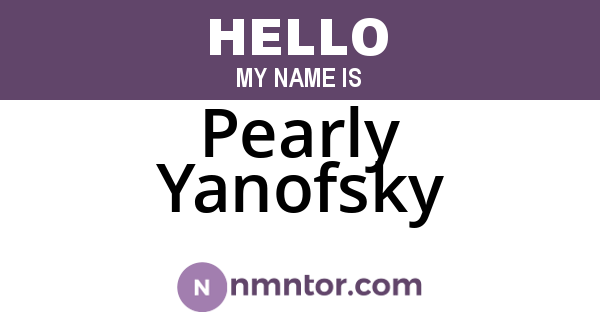 Pearly Yanofsky