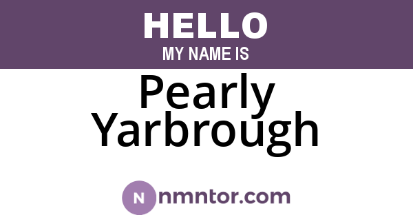 Pearly Yarbrough