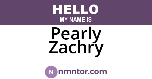 Pearly Zachry